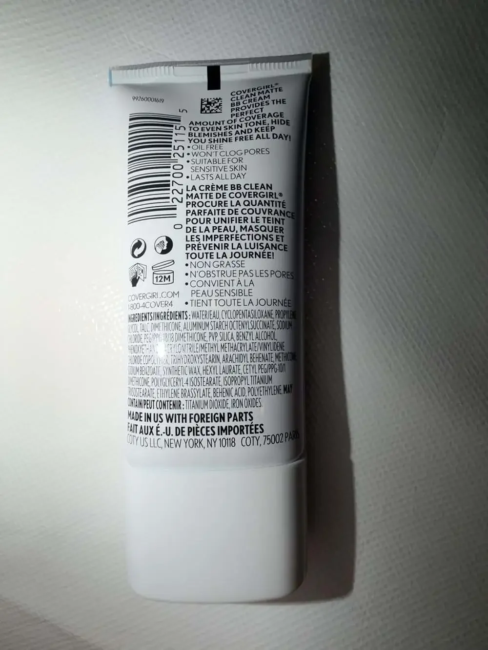 COVERGIRL Clean Matte BB Cream for Oily Skin, Shade 550 Medium/Deep, 1 fl oz